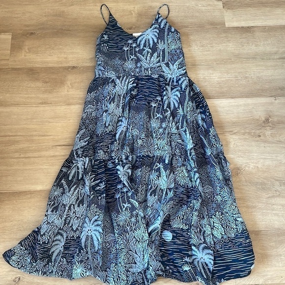 H&M Dresses & Skirts - DESMOND & DEMPSEY X H&M BLUE PATTERNED MAXI DRESS SIZE XXS